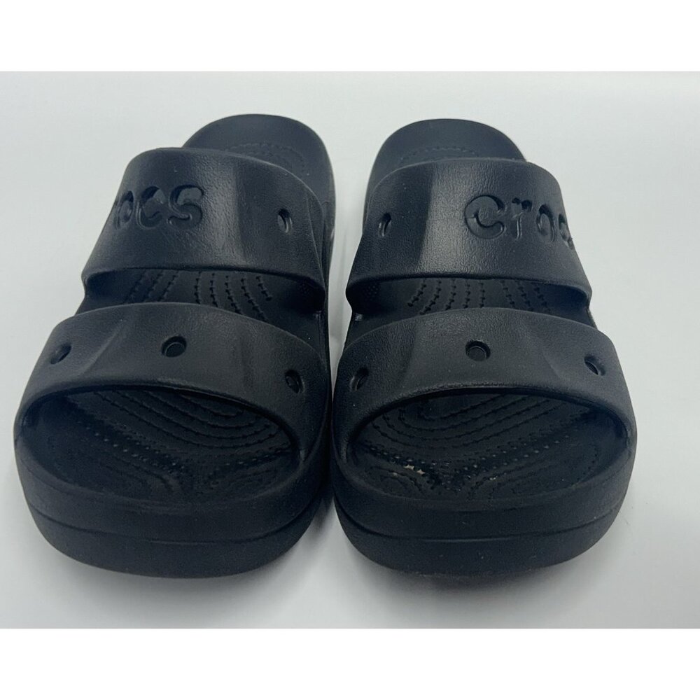 Crocs Baya Platform Double Strap Sandals Women's Size 6 Black Comfort Slip On - Picture 5 of 8